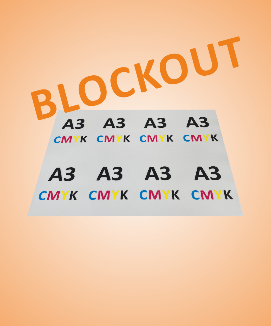 "Der A3 Bogen Blockout" CMYK + White