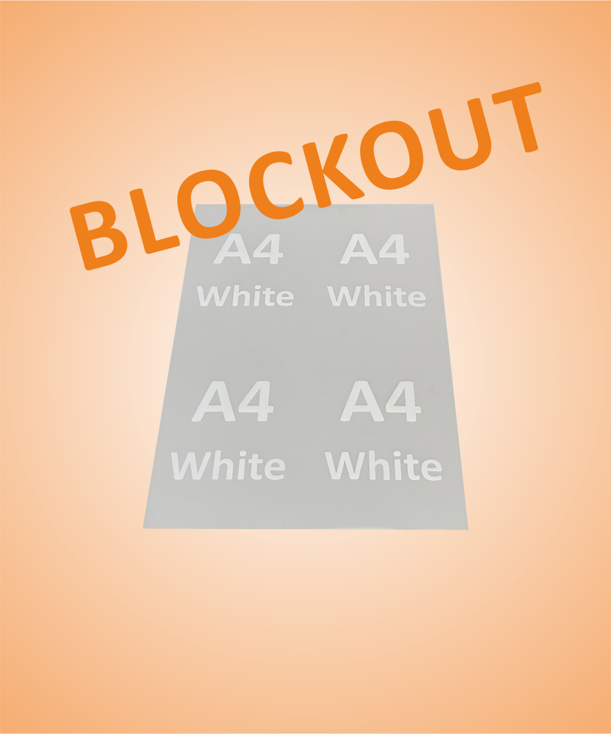 "Der A4 Bogen Blockout" White
