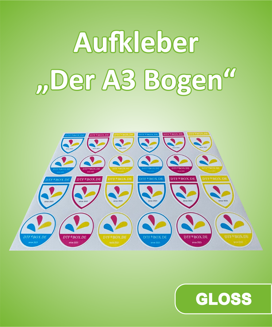 Selbstklebende und konturgeschnittene Aufkleber für die Beschriftung verschiedener Materialien. Die Aufkleber sind wetterfest, langlebig und UV-beständig.