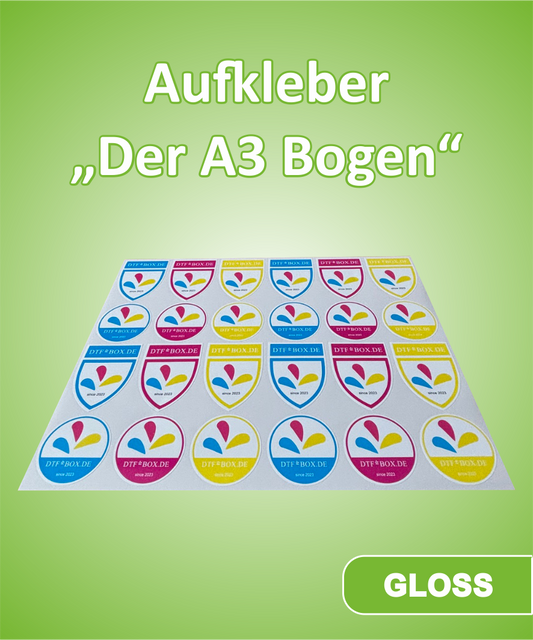 Selbstklebende und konturgeschnittene Aufkleber für die Beschriftung verschiedener Materialien. Die Aufkleber sind wetterfest, langlebig und UV-beständig.