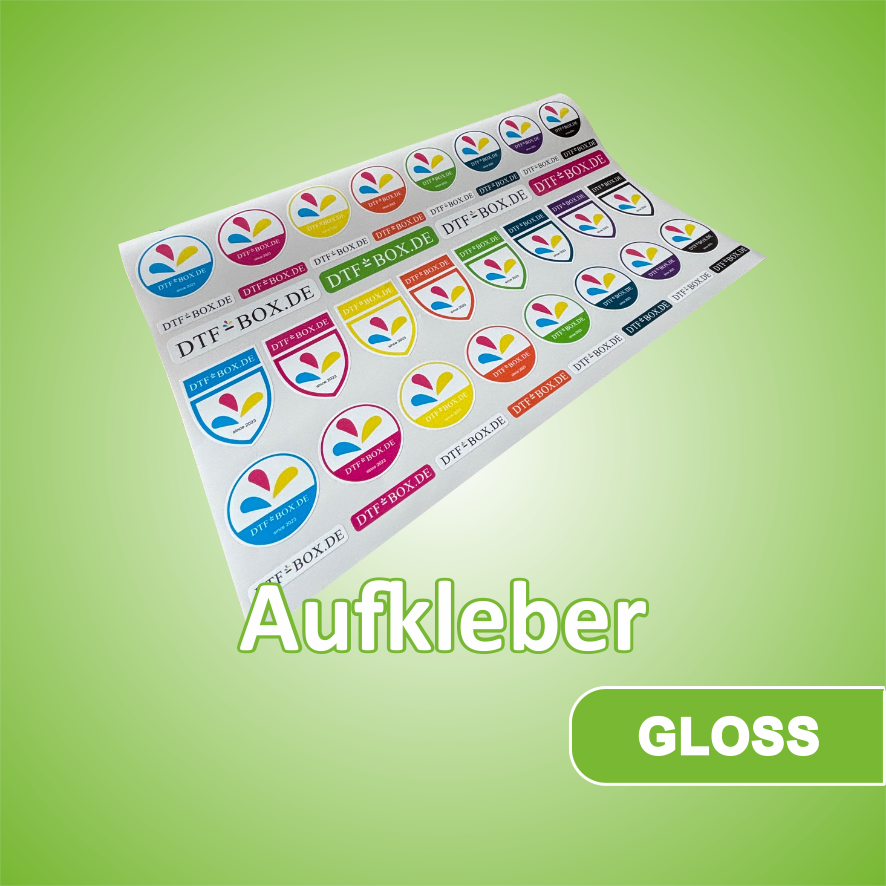 Selbstklebende und konturgeschnittene Aufkleber für die Beschriftung verschiedener Materialien. Die Aufkleber sind wetterfest, langlebig und UV-beständig.